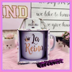 {MHI} Coffe Set of 2 Cups {La Princesa} {La Reina}